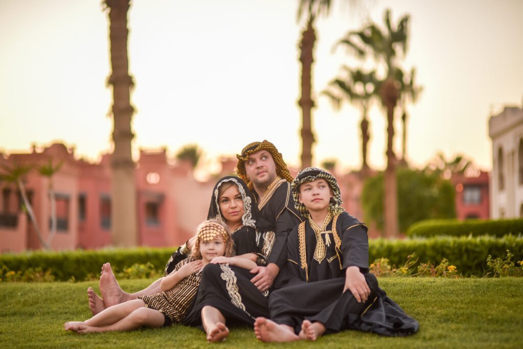 Photography in Sharm with a family posing on a Red Sea beach