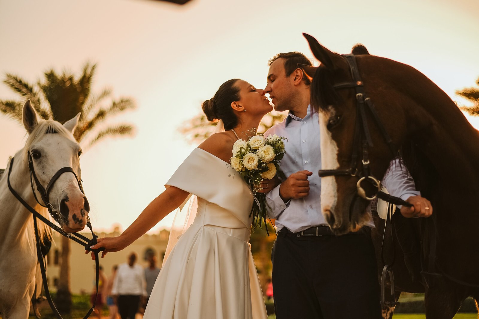 Sharm Photographer capturing a wedding photoshoot in Sharm El Sheikh at sunset